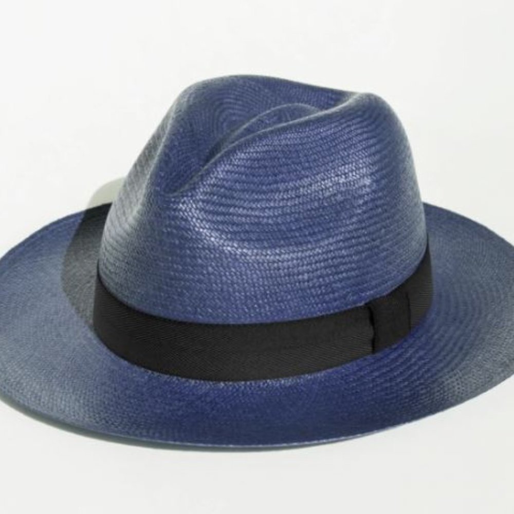 Unisex Classic Deep Blue Panama Hat - Handmade